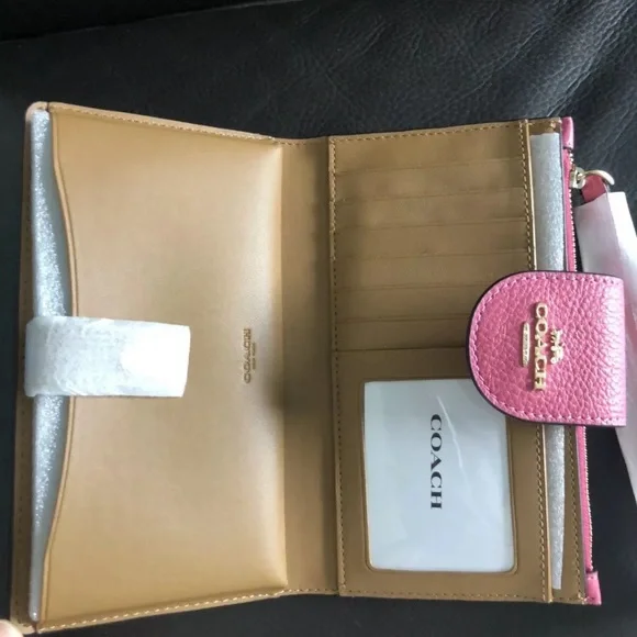 HOST PICK Coach Pink Pinstripe Tech Wallet - Picture 5 of 6